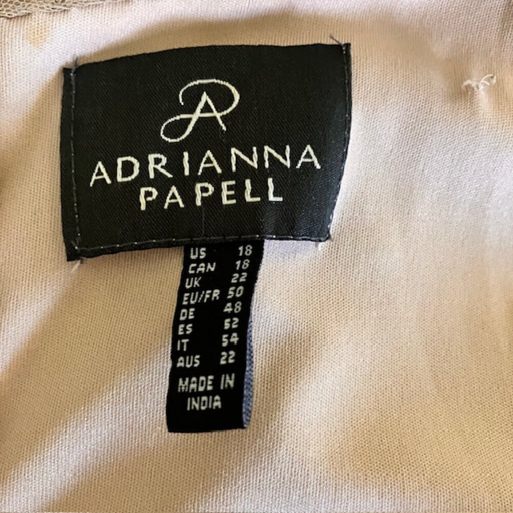 Adrianna Papell women's Beaded maxi gown Art Deco blush spaghetti straps S 16 - Picture 5 of 5